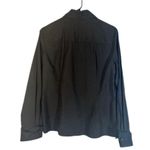 Rafaella Black Long Sleeve Collared Ruffle Front Button Down Blouse Women Sz 8 Photo 1