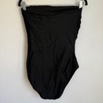 J.Crew NWT  Strapless One-piece Swimsuit Bathing Suit in Black Sz M AO438 Photo 2