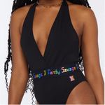 Savage X Fenty Forever Savage Bodysuit Ranibow Foil Size Small Black Photo 1