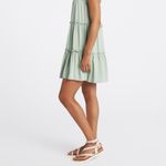 Kaileigh Light Green Tiered Tie Sleeve Dress Photo 1