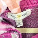 Woven Heart Pink Aztec Western Patterned Collared 1/4 Zip Pullover Sweater Sz L Photo 4