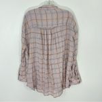 Free People  Break My Stride Buttondown Shirt in Sugar Red Combo Size Medium Photo 4