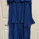 Lulu’s Cascading Crush Blue Tiered Bustier Midi Dress NWT Photo 6