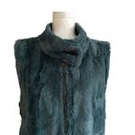 Sanctuary Surplus Vest Coat Green Teal Faux Fur Soft Teddy Jacket Size Medium Photo 2