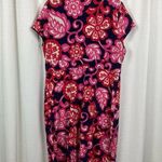 Boden Pink Floral Empire Waist Jersey Midi Dress Sz.14R Size 14 Photo 5