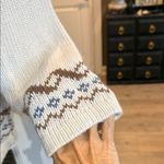 CRAZY HORSE Fair Isle Chunk Knit Sweater Size Large Blue Photo 3