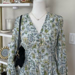 7 For All Mankind Floral Green and Blue Women's Top Size XS Photo 0