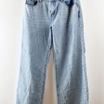 Edikted  Low Rise Wide Leg Baggy Cotton Jeans Light Wash Blue Medium Photo 1