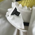 Ann Taylor Cream Ruffled Boxy Short Sleeve T-Shirt Photo 3