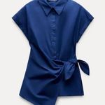ZARA NWT ZW COLLECTION KNOTTED POPLIN SHIRT Size XL Photo 0