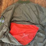 Lifted Anchors Green Floral embroidered insulated warm Bomber Jacket coat large Photo 3