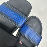 Helmut Lang  Women’s Size 37/US 7 Black Blue Python Open Toe Slide Sandals Photo 1