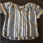 VELVET Graham & Spencer Kimmy Boho Jacquard B/W Puff S/S Peasant Top Ret $128 XS Photo 1