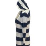 American Rag Women’s Striped Hooded Knit Sweater Navy Sz S Coastal Beachy Preppy Photo 8