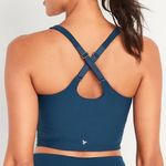 Old Navy Women’s Powersoft Light Support Longline Sports Bra Nautical Twilight M Photo 1