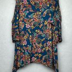 Cable & Gauge Womens Top Multicolor Paisley Boat Neck Split 3/4 Sleeve Sz XL Photo 0
