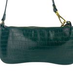 JW Pei  Eva Women's Dark Green Croc Vegan Leather Zip Shoulder Bag Handbag OS Photo 3