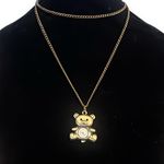 Bronze tone teddy bear watch pendant necklace Gold Photo 0