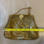 Whiting & Davis 60's  gold mesh purse with diamante closure Photo 7