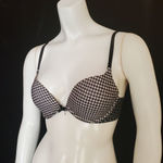 Victoria's Secret  Push-Up Black & White Houndstooth & Floral Bra (32C) Photo 0