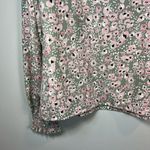 MELLODAY Ditsy Floral Square Neck Blouse Shirt Green Pink Cottagecore Women's XL Photo 9