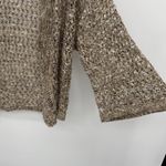 Dressbarn Brown Multi Open Crochet Knit Cardigan 3/4 Sleeve Size Large Boho Photo 4