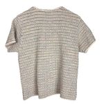 Croft & Barrow Vintage Crochet Knit Cream Short Sleeve Button Up Top Sz Small Photo 3