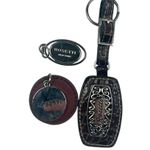 Rosetti Keychain Lot ā Logo Leather & Metal Tag Charms (Set of 3) Photo 0