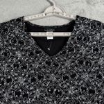 Brittany Black XL Black Silver Sparkle Floral Lace Top Blouse Y2K Fairy Grunge Size 1X Photo 3