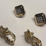 Trifari Lot Of 2 Gold Tone Clip On Costume Earrings Signed 1  1 Avon Photo 2