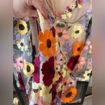 ASOS 3D flowers appliqué dress long sleeve mesh mock neck mini Oscarrenta embroidered Photo 12