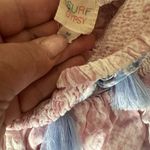 Surf Gypsy Ombre blue pink white snakeskin ruffle smocked pullon mini skirt M Photo 3