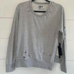 Pam & Gela Women’s Small Grey Distressed Sweatshirt Photo 0