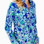 Lilly Pulitzer  Blue Grotto Twilight Tropics Floral 
Popover Jacket Small New NWT Photo 0
