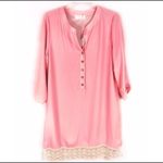 Peach Love California  Pink Tunic Dress Crochet Photo 2