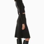 Aritzia Wilfred Reyna High Rise Crepe Midi Skirt Flared Zipper Black Size 0 Photo 11