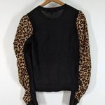 Veronica Beard  Adler Mixed Media Animal Print Sweater Size Small Wool Silk FLAWS Photo 1