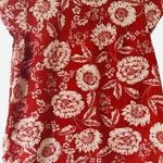 Alex Marie  Woven Short Sleeve Blouse Red Tiger Lily NWT Size Medium Photo 0