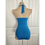 Tommy Bahama  Sz 6 Underwire Bra Halter Tie Neck Swimsuit Blue Ruched NWT Photo 6