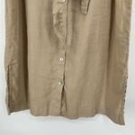 Tahari  Linen Button Front Shirt Dress Brown Tan Belted Dolman Sleeves Size S Photo 3