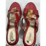 Croft & Barrow Womans Sole Sense Ability Red Straps Gem Stone Slip On Sandals 8m Photo 5
