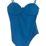 21 Saints Blue Bodysuit Sleeveless Bustier Top Party Clubwear Size L Size L Photo 0