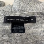 French Connection V-Neck Sweater Lightweight Knit Pullover Heather Gray Medium Photo 4