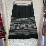 Vintage green ethnic Embroidered a line Skirt Rasta colors euc small w pocket Photo 0
