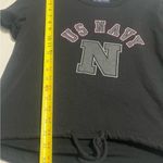 Jansport  U.S. Navy Short Sleeve Sweater L Black Naval Academy Football Military Photo 5