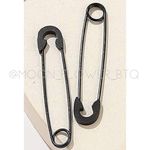 Black Safety Pin Earrings Photo 8