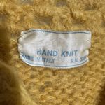 Vintage Women Cardigan Mustard Yellow Hand Knit Made in Italy Cottage Tradwife Photo 3