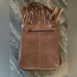 East West Leather Fringe Bag Brown Photo 4