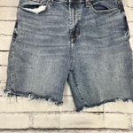 Kensie Jeans Blue Cropped Jean Shorts High Waist Frayed Hem Vintage Slim Fit 30 Photo 2
