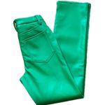 Good American  Faux Leather Straight Leg Jeans Pants Green Size 27 Photo 3